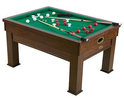   GAME TABLE   SLATE BUMPER POOL, CARD & DINING in WALNUT ~ NEW