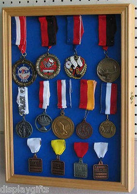 Lapel Pin patches Medal Display Case Shadow Box Cabinet, glass door 