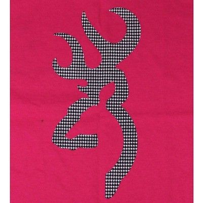 Browning Buckmark T Shirts Houndstooth Pattern Dark Pink Alabama 