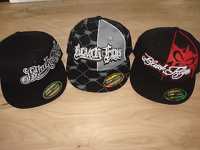 BRAND NEW BLACK FLYS 210 FITTED FLAT BILL CUSTOM HATS