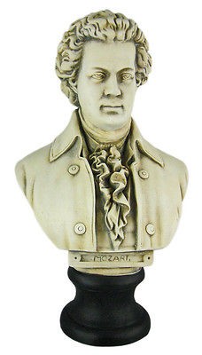 Wolfgang Amadeus Mozart Plaster Bust Statue Music