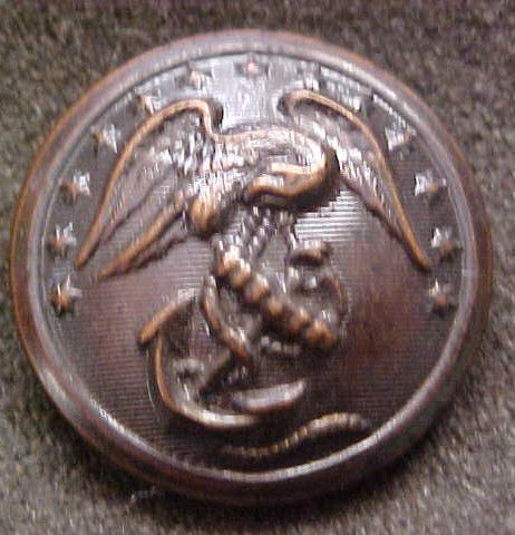   SIX POINT STARS USMC BRONZE 1 INCH OR 25MM COAT BUTTON WATERBURY CONN