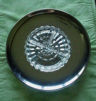 LOVELY LG VINTAGE KROMEX, GLASS SERVING DISH~12 3/4~PATTERN GL CENTER 