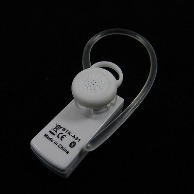 NIB NEW MINI WHITE WIRELESS BLUETOOTH HEADSET w/ CHARGER for HTC 