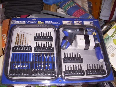   Sealed Kobalt Tools SpeedFit 58 Pc.Cordless Clutch Driver Set 123444