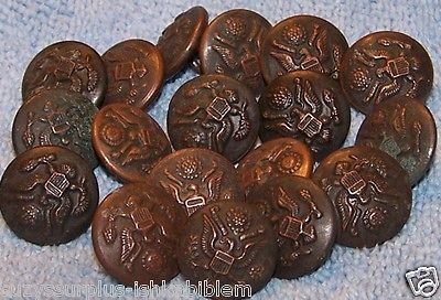 WWI US Army 5/8=24L=15mm Copper / brass Buttons mfg by C Kenyon co 