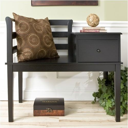 Wildon Home Taylor Cottage Gossip Bench in Black BC9322