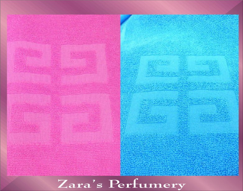 GIVENCHY BLUE/PINK COTTON BATH / BEACH TOWEL