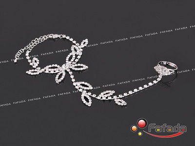 Flower Vine Hand Harness Bracelet Bangle Slave Chain Ring Belly Dance 