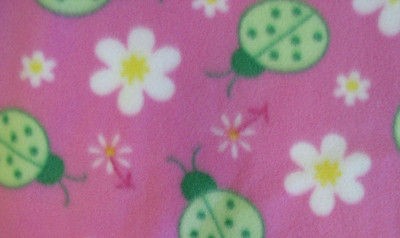 60 Lady Bugs Pink Anti  Pill FLEECE By the Yard