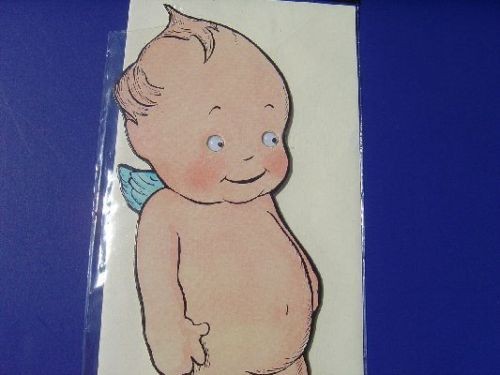 Kewpie Pudgie Google Eyes Greeting Card & Envelope 1984 Shape of 