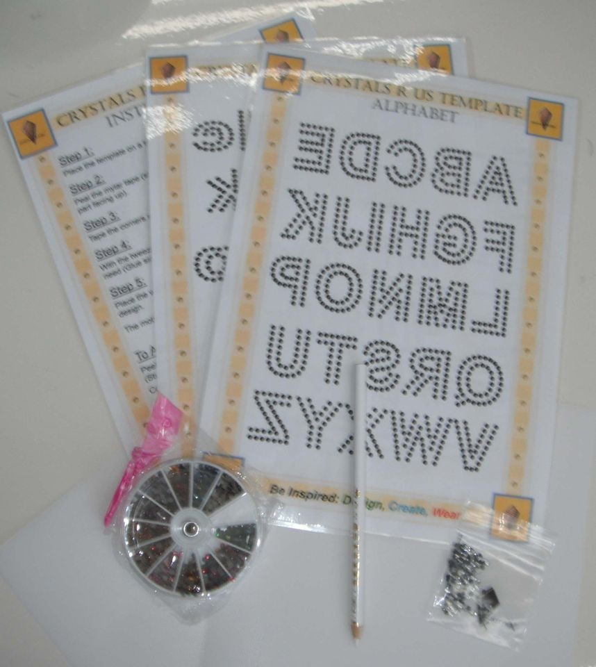 ALPHABET KIT D TEMPLATE IRON ON RHINESTONE bead CRAFT