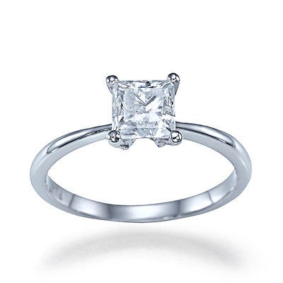   VS1 COLORLESS, CLEAN Princess Cut Diamond Solitaire Engagement Ring