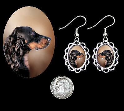 GORDON SETTER DOG Filigree EARRINGS JEWELRY