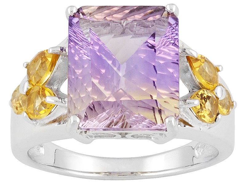   Ametrine & Yellow Citrine .925 Sterling Silver Ring 