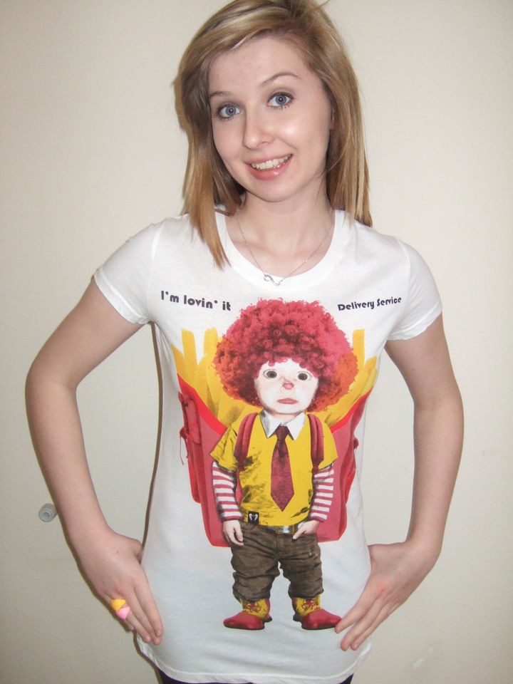 BNWT KITSCH ALTERNATIVE CUTE RONALD McDONALD BOY TOP/ T SHIRT UK SIZE 