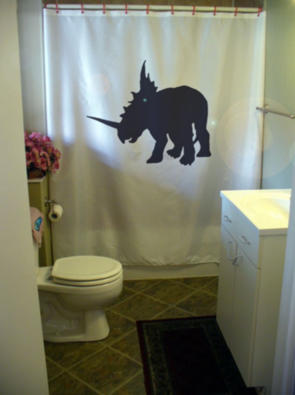 Shower Curtain styracosaurus dinosaur horn spike lizard