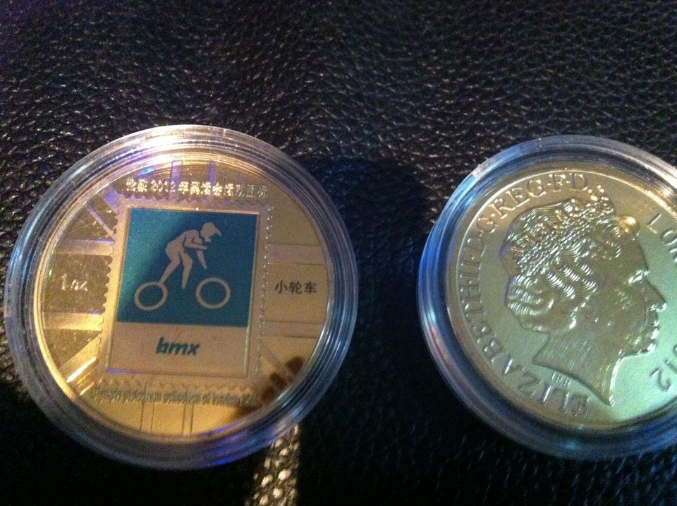   London 2012 Olympic Games paralympics Sports Coin BMX BIKE Gold plated