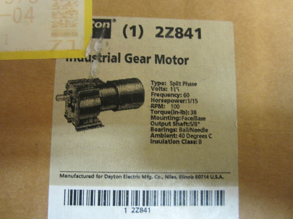 DAYTON GEAR MOTOR 2Z841