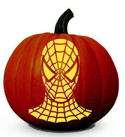   spiderman pumpkin carving stencil template diy decorating airbrush