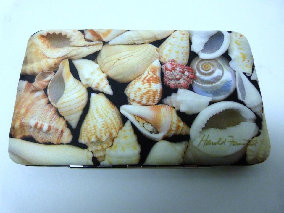 New Harold Feinstein signature flat wallet seashells clutch artist 4 