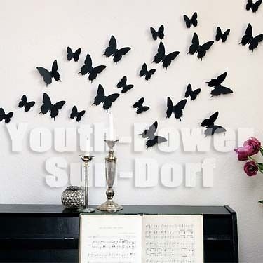 10pcs butterflies wall sticker sticers 3D Effect home decor 5x5cm cute 