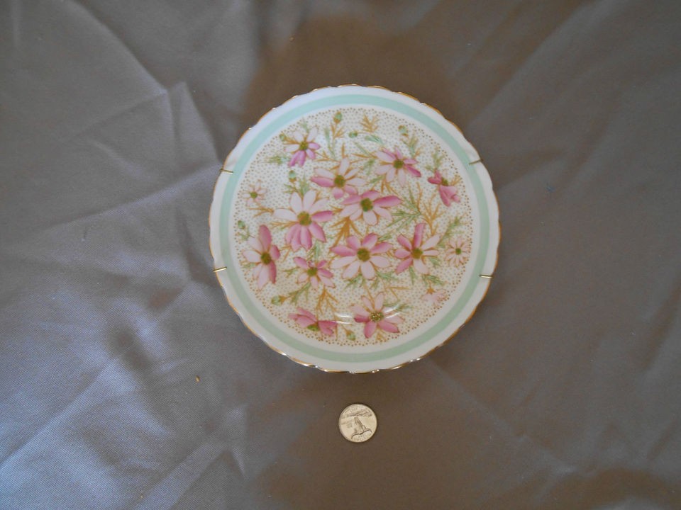 Decorative floral gold trim saucer plate fine bone china Tuscan 