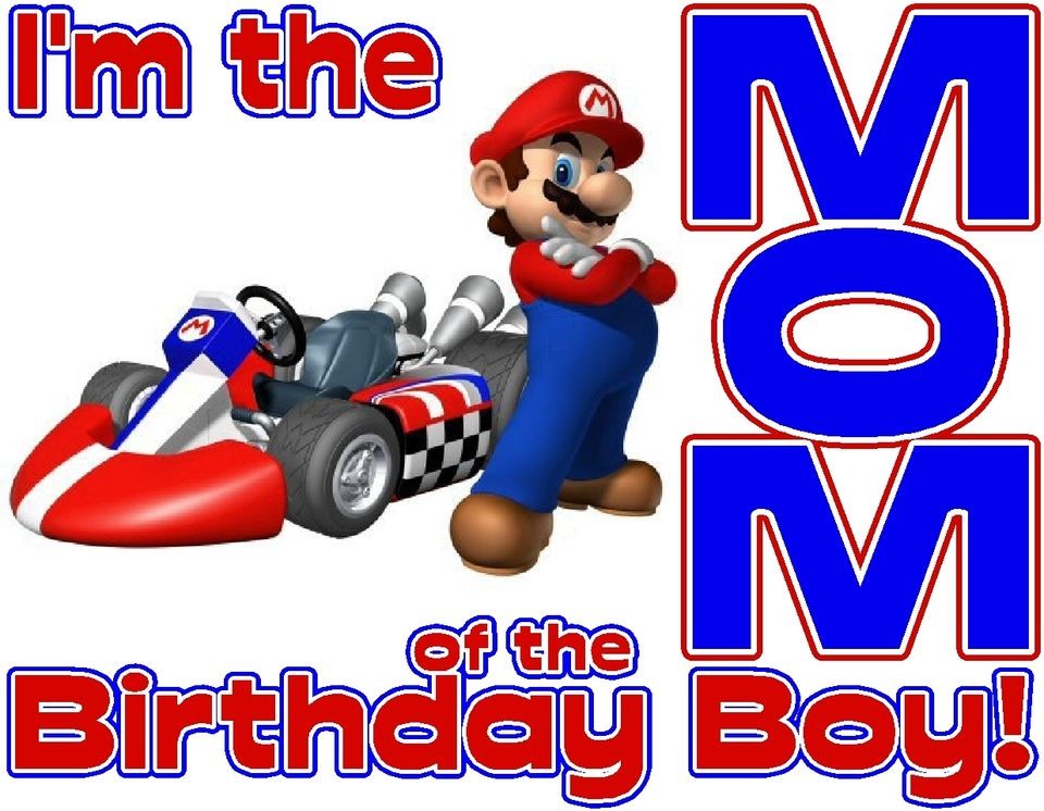   KART IM THE MOM OF THE BIRTHDAY BOY PARTY T SHIRT DESIGN DECAL NEW