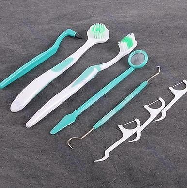 Piece Dental Care Tooth Brush Kit Floss Stain Tongue Picks Teeth 