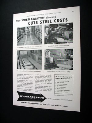 Wheelabrator Steel Descaling Equipment 1957 print Ad