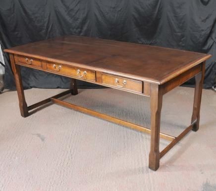 Walnut Regency Writing Desk Table Leather Top