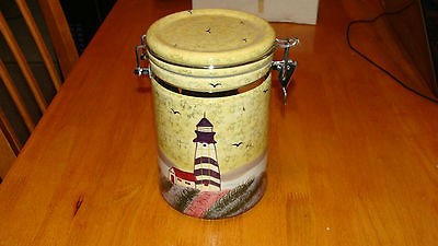 Vomax Canister with Nautical Theme 8 1/2 Tall HC3107