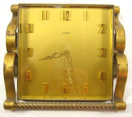 Decorative 1950 unusual table clock LUXOR 8 days swiss