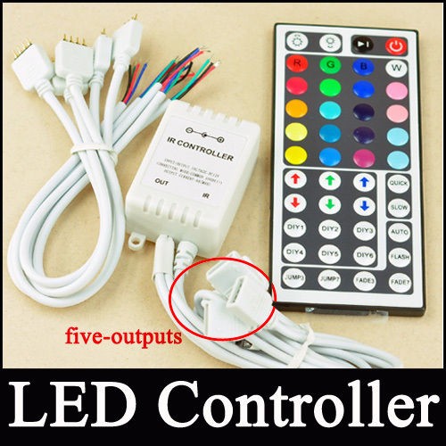 44 Key IR Remote Controller For RGB 5050 LED Light Strip Five outputs