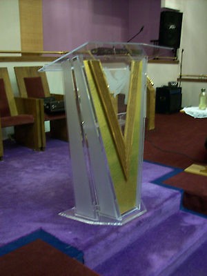   bevel cut ACRYLIC PODIUM, PULPIT VERY UNIQUE DESIGN medium gauge