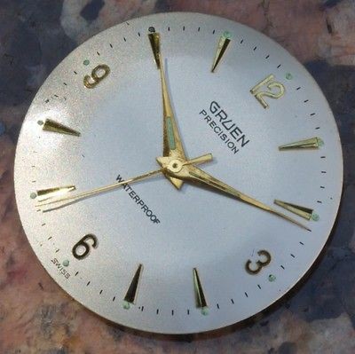   Precision gold marker dial & hands NOS dealer set 30.4mm diameter dial