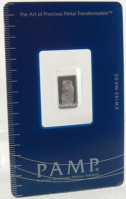 NEW 1 GRAM FORTUNA PAMP PLATINUM BAR BULLION .9995 PURE