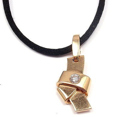 rare cartier 18k rose gold diamond pendant necklace 15ctw diamond