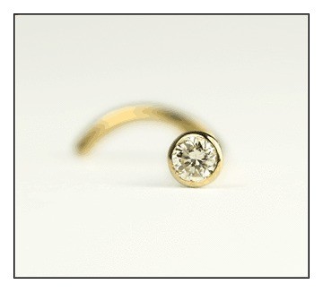 diamond nose stud white gold