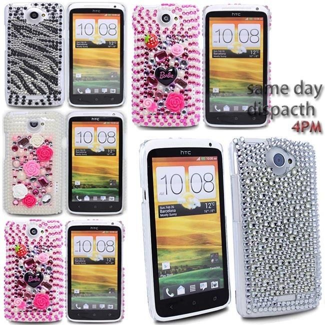   DIAMOND BLING FOR HTC ONE X GLITTER MOBILE PHONE HARD CASE COVER