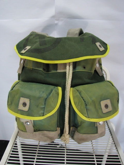 VTG Diesel Recycled Canvas Backpack Rucksack Bag Green