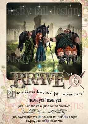 Brave Birthday Invitation Disneys Princess Merida