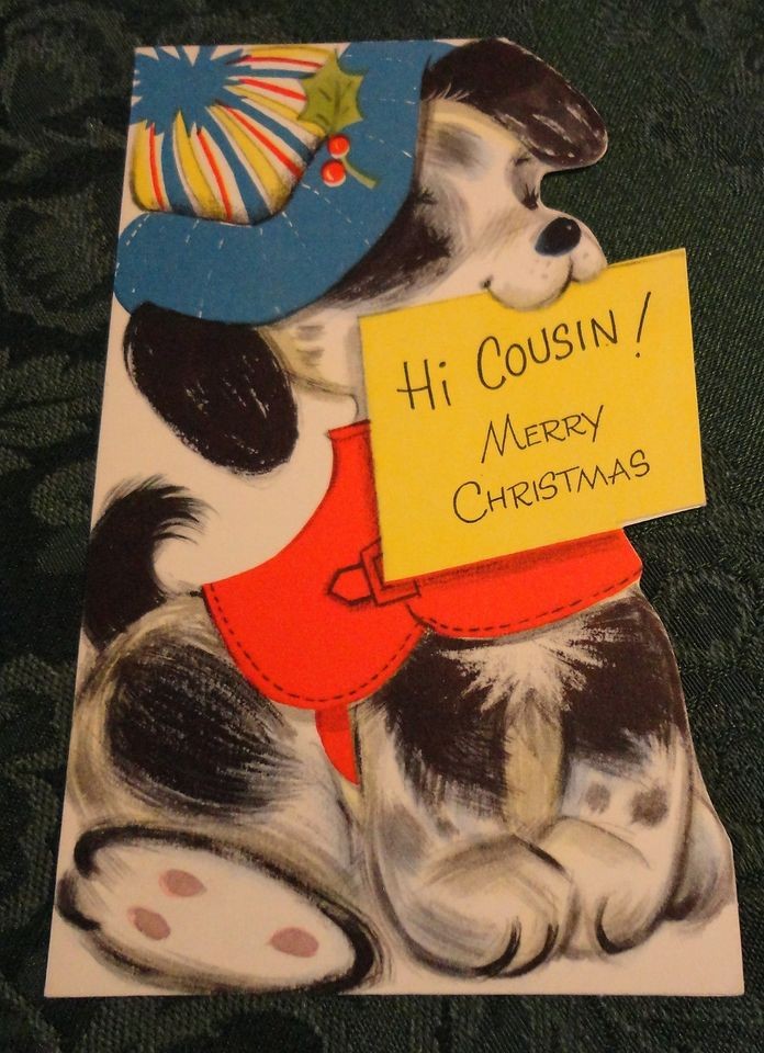 BUZZA CARDOZO Vintage Christmas Card for Cousin DALMATIAN Puppy in 