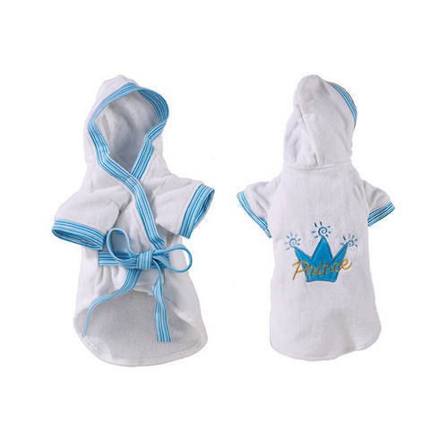 Dog Robe Clothing Clothes PJs BLUE Prince BATHROBE