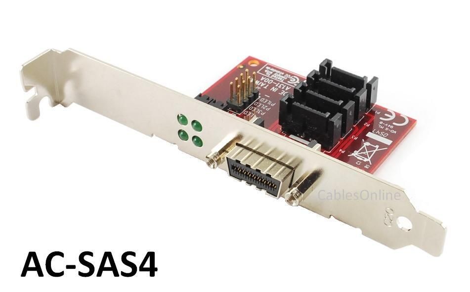   4x eSATA to 4 Internal SATA PCI Adapter + Optional Low Profile Bracket