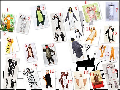   Costume KIGURUMI Pajamas Cow Dinosaur Dog Giraffe Leopard Penguin