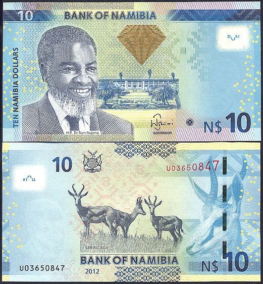 NAMIBIA   10 DOLLARS 2012 UNC P NEW