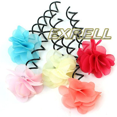 Girls Lady Styling Maker Tool Spiral Screw Flower Pin Barrette Hair 