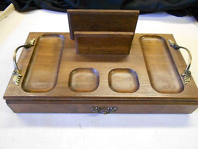 Vintage Hardwood Valet With Jewelry Box for Men. Beautiful. Unique.