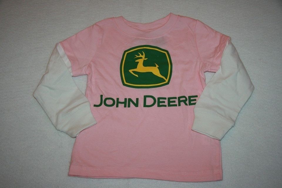 NWT JOHN DEERE 2T 3T 4T Toddler GIRLS Shirt Tee Classic Logo Pink